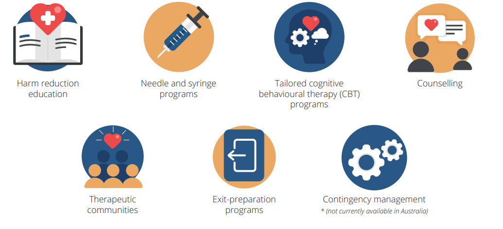 Harm reduction and treatment programs infographic
